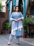 Women Plus Size Blue Pure Cotton Kurta Set With Dupatta